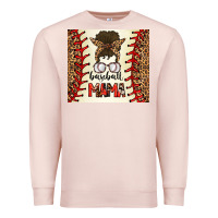 Pale Pink Baseball Mom Messy Bun Premium Sweatshirt - CowhideDigitalArt