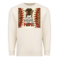 Sandshell Baseball Mom Messy Bun Premium Sweatshirt - CowhideDigitalArt