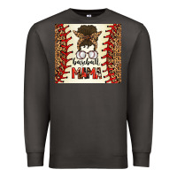 Smoke Baseball Mom Messy Bun Premium Sweatshirt - CowhideDigitalArt