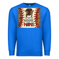 True Royal Baseball Mom Messy Bun Premium Sweatshirt - CowhideDigitalArt