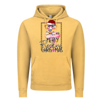 Vintage Mustard Merryy Flocking Christmas Flamingo Vintage Hoodie - Bettercallsaul