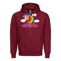 Burgundy rainbow sheep pride Zipper Hoodie - FaDigitalArtStudio