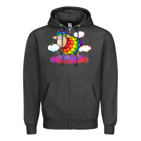 Charcoal Heather rainbow sheep pride Zipper Hoodie - FaDigitalArtStudio