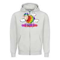 Dove Grey rainbow sheep pride Zipper Hoodie - FaDigitalArtStudio