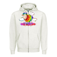 Oatmeal Heather rainbow sheep pride Zipper Hoodie - FaDigitalArtStudio