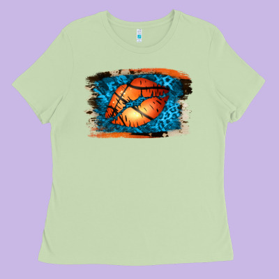 Basketball Lips Ladies Tee Designed By Jasminsmagicworld