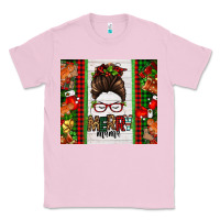 Bubblegum Pink Christmas merry mama messy bun Classic Tee - Jasminsmagicworld