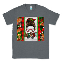 Charcoal Heather Christmas merry mama messy bun Classic Tee - Jasminsmagicworld