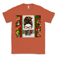 Christmas Merry Mama Messy Bun Classic Tee | Teevron