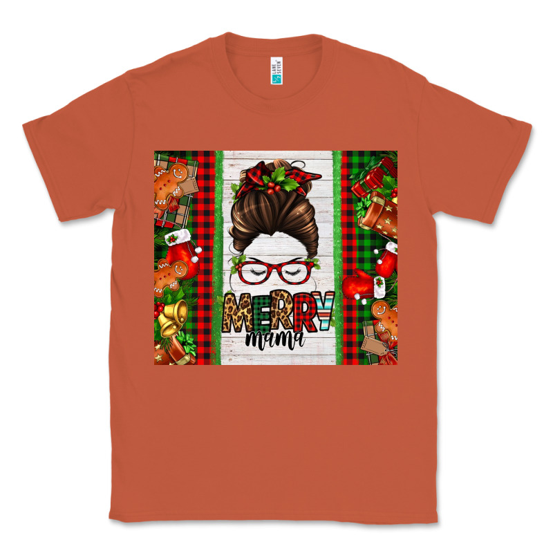 Christmas Merry Mama Messy Bun Classic Tee by Jasminsmagicworld | Teevron