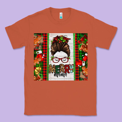 Christmas Merry Mama Messy Bun Classic Tee Designed By Jasminsmagicworld