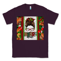 Plum Christmas merry mama messy bun Classic Tee - Jasminsmagicworld