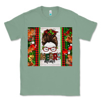 Sage Christmas merry mama messy bun Classic Tee - Jasminsmagicworld