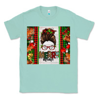 Seafoam Christmas merry mama messy bun Classic Tee - Jasminsmagicworld