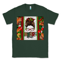 Sports Green Christmas merry mama messy bun Classic Tee - Jasminsmagicworld