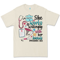Bone she works willingly with her hands Premium Tee - MaliasSmallBusiness