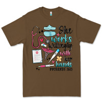 Cacao she works willingly with her hands Premium Tee - MaliasSmallBusiness