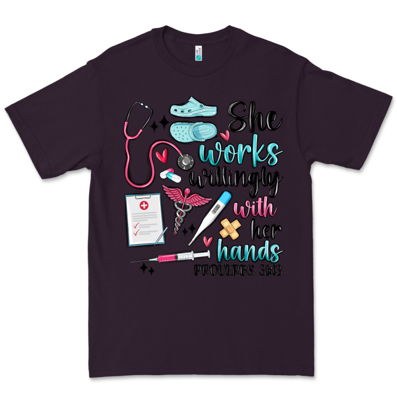 She Works Willingly With Her Hands Premium Tee by MaliasSmallBusiness | Teevron