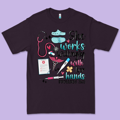 She Works Willingly With Her Hands Premium Tee Designed By Maliassmallbusiness