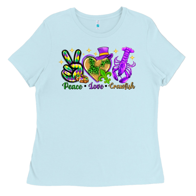 Peace Love Crawfish Ladies Tee by NancyCooperArtShop | Teevron