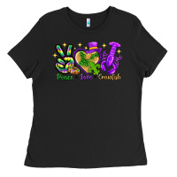 Black peace love crawfish Ladies Tee - NancyCooperArtShop