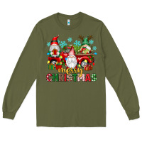 Army Green merry christmas gnome truck Long Sleeve Tee - texasbilliewilder