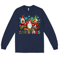 Navy merry christmas gnome truck Long Sleeve Tee - texasbilliewilder