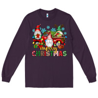 Plum merry christmas gnome truck Long Sleeve Tee - texasbilliewilder