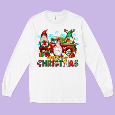 Merry Christmas Gnome Truck Long Sleeve Tee Designed By Texasbilliewilder