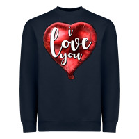 Navy I love you heart balloon Valentine's Day Heavyweight Sweatshirt - HowdyJamesFarm