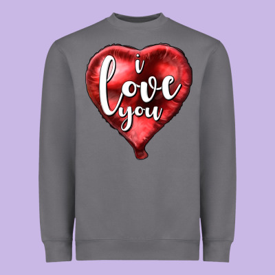 I Love You Heart Balloon Valentine's Day Heavyweight Sweatshirt Designed By Howdyjamesfarm