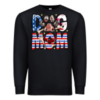 Black American Dog Mom Premium Sweatshirt - CowhideDigitalArt