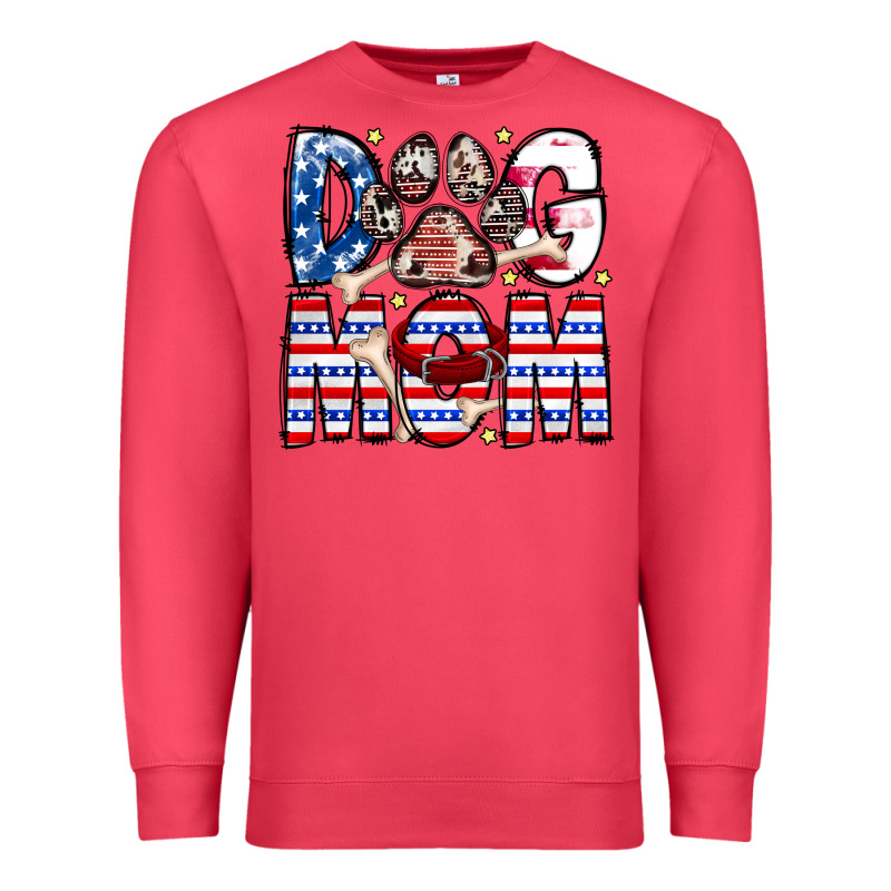 American Dog Mom Premium Sweatshirt by CowhideDigitalArt | Teevron