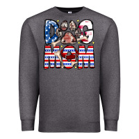 Charcoal Heather American Dog Mom Premium Sweatshirt - CowhideDigitalArt