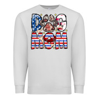 Dove Grey American Dog Mom Premium Sweatshirt - CowhideDigitalArt