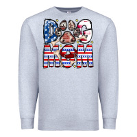 Heather Grey American Dog Mom Premium Sweatshirt - CowhideDigitalArt
