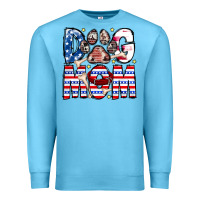 Ocean Blue American Dog Mom Premium Sweatshirt - CowhideDigitalArt