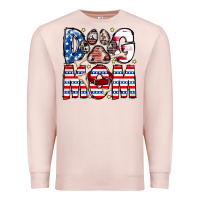 Pale Pink American Dog Mom Premium Sweatshirt - CowhideDigitalArt