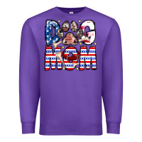 Purple American Dog Mom Premium Sweatshirt - CowhideDigitalArt