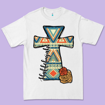 Halleluljah Aztec Cross Premium Tee Designed By Jahusdesignshop