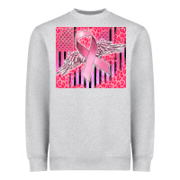 Heather Grey cancer awareness american flag Heavyweight Sweatshirt - CowGirlArtShop