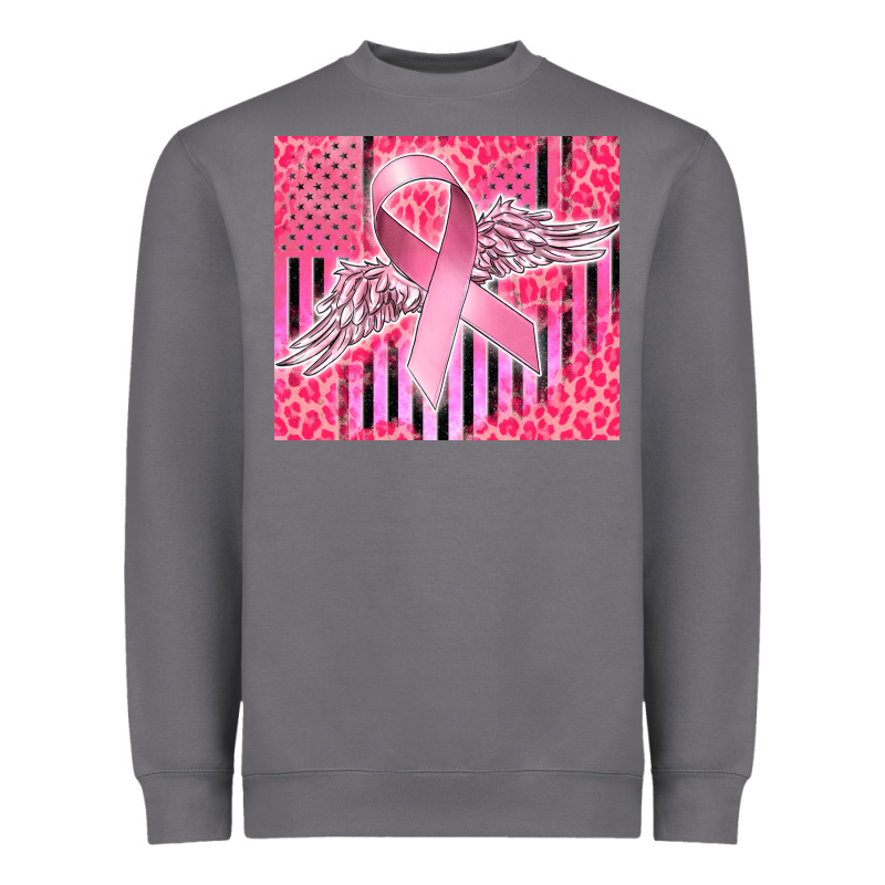 Cancer Awareness American Flag Heavyweight Sweatshirt by CowGirlArtShop | Teevron