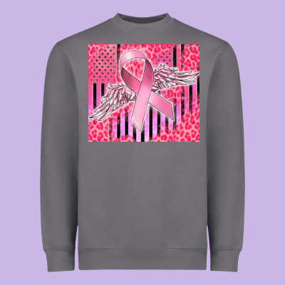 Cancer Awareness American Flag Heavyweight Sweatshirt Designed By Cowgirlartshop