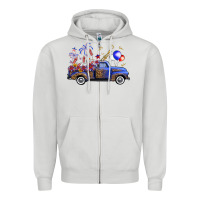 Dove Grey Western Truck Fourth Of July Zipper Hoodie - FaDigitalArtStudio