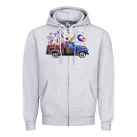 Heather Grey Western Truck Fourth Of July Zipper Hoodie - FaDigitalArtStudio