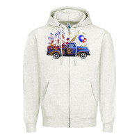 Oatmeal Heather Western Truck Fourth Of July Zipper Hoodie - FaDigitalArtStudio