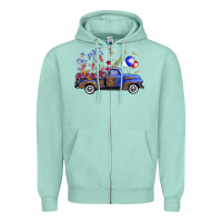 Seafoam Western Truck Fourth Of July Zipper Hoodie - FaDigitalArtStudio