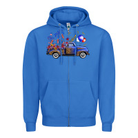 True Royal Western Truck Fourth Of July Zipper Hoodie - FaDigitalArtStudio