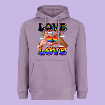 Love Is Love Lgbtq Pride Hands Heavyweight Hoodie Designed By Lillyallendesigns