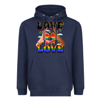 Navy love is love lgbtq pride hands Heavyweight Hoodie - LillyAllenDesigns